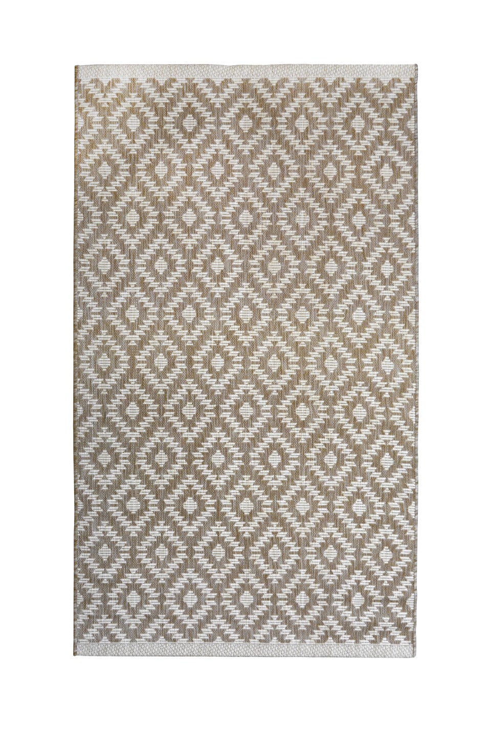Homemaker Indoor/ Outoor Country Geo Tile Beige Runner