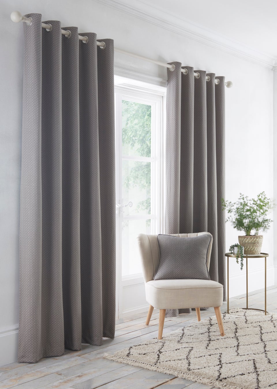 Dreams & Drapes Indiana Jacquard Eyelet Curtains