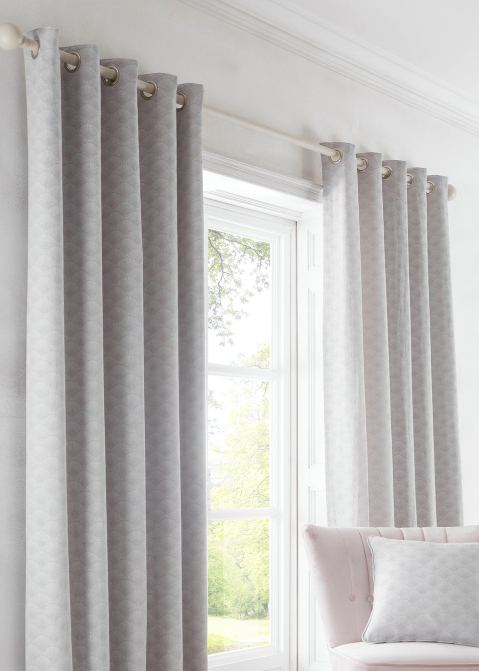 Dreams & Drapes Tiffany Jacquard Eyelet Curtains