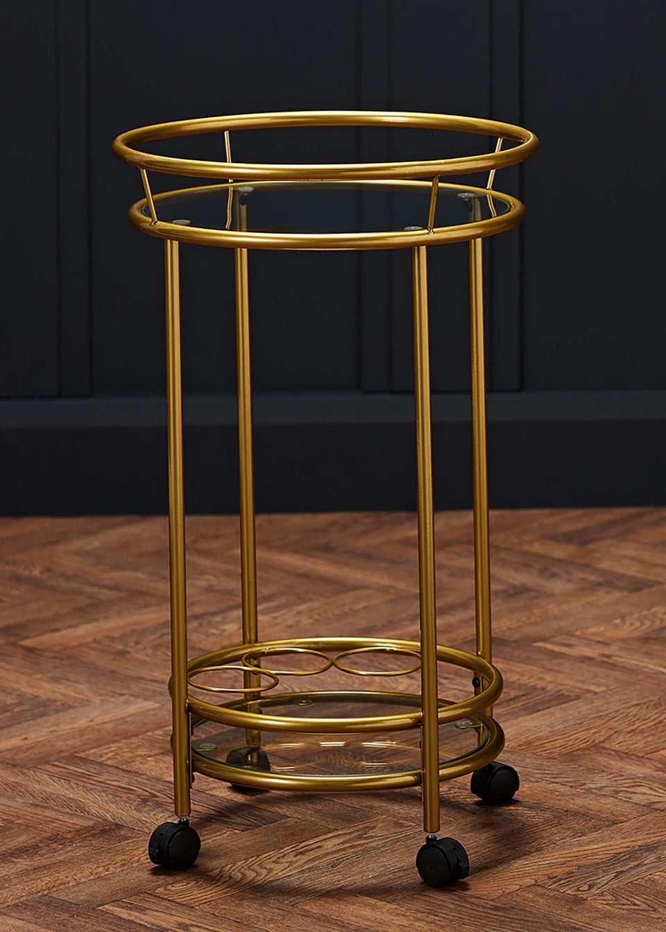 LPD Furniture Collins Drinks Trolley Gold (750x0x450mm)