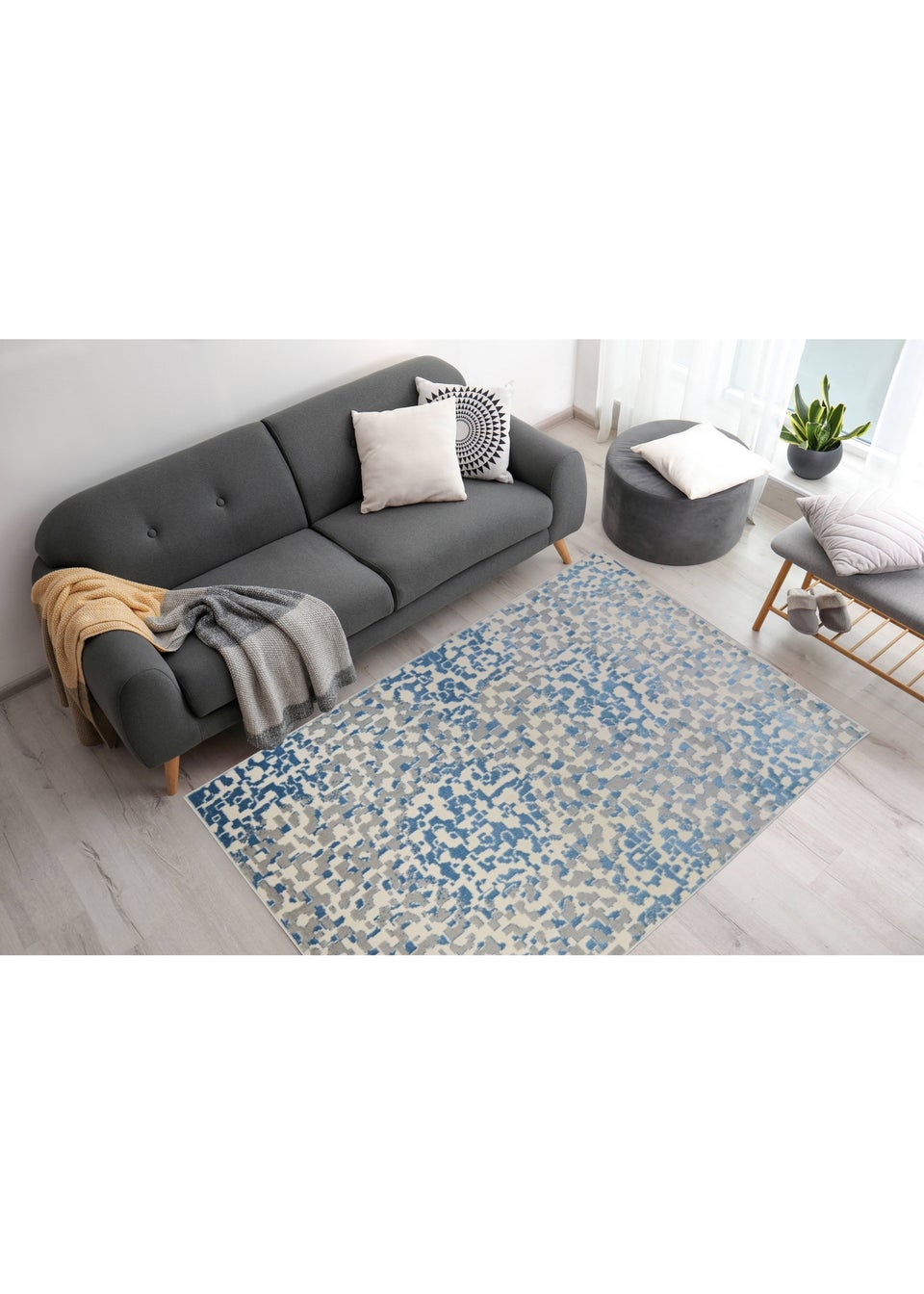 Homemaker Dalan Blue Abstract Rug