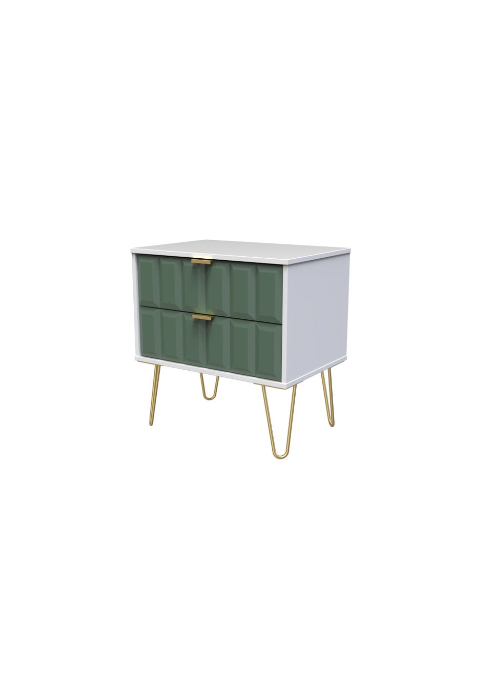 Swift Cube 2 Drawer Midi Bedside (52.5cm x 57cm x 39.5cm) Matalan