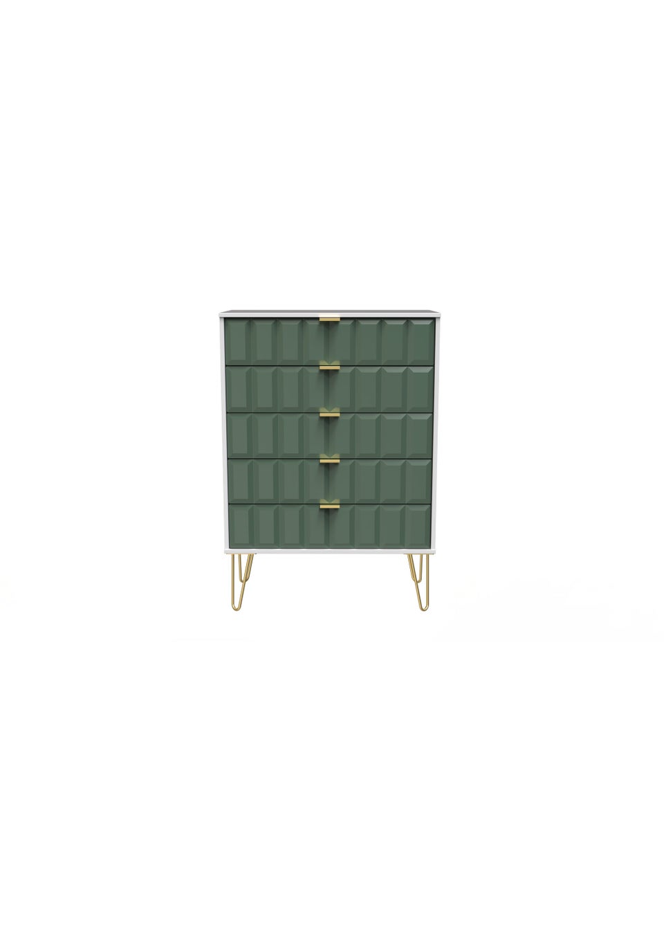 Swift Cube 5 Drawer Chest of Drawers (107.5cm x 76.5cm x 41.5cm)