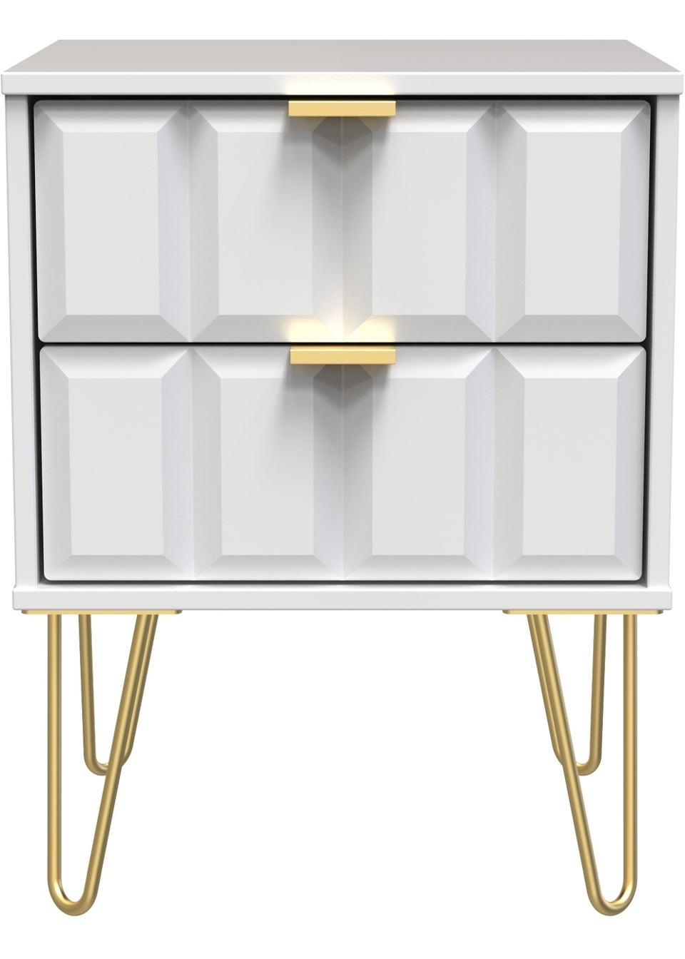 Swift Cube 2 Drawer Bedside Cabinet (50.5cm x 39.5cm x 41.5cm)