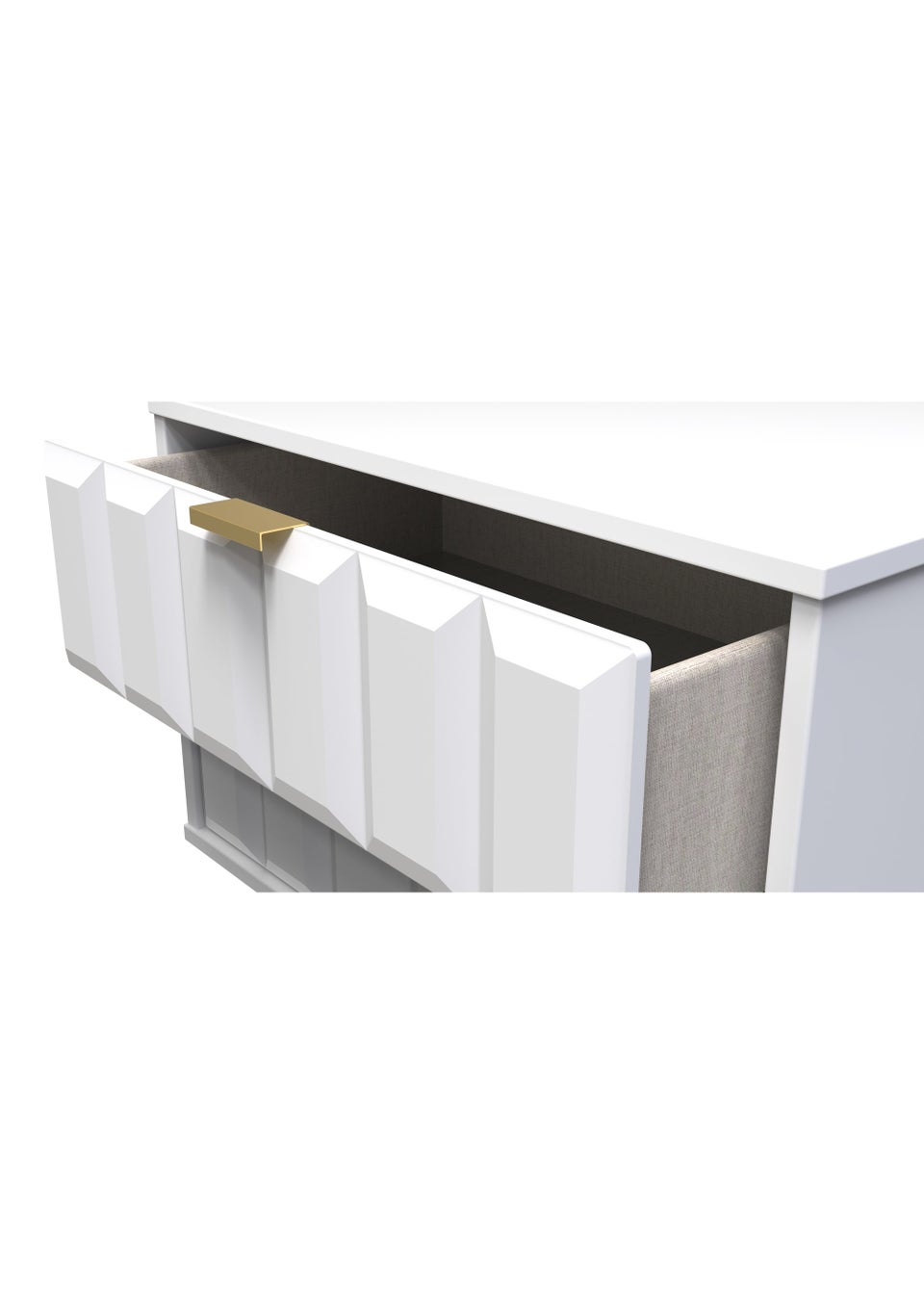 Swift Cube 2 Drawer Midi Bedside Cabinet (52.5cm x 39.5cm x 57cm)