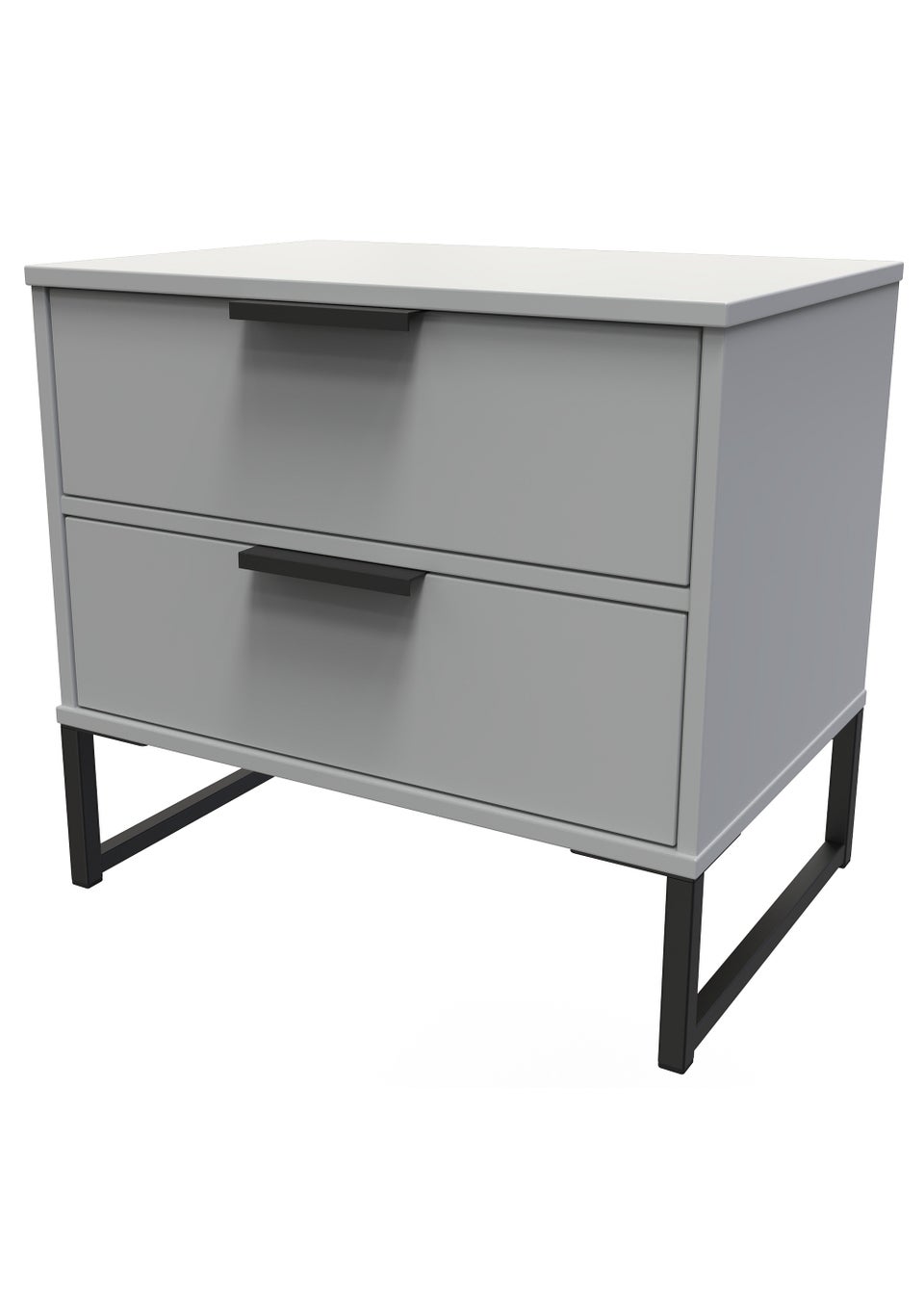 Swift Cordoba Double 2 Drawer Bedside Cabinet (54cm x 39.5cm x 57.5cm)