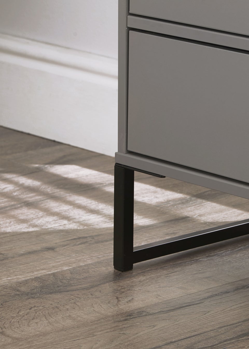Swift Cordoba Grey Double 1 Drawer Bedside Cabinet (54cm x 39.5cm x 57.5cm)