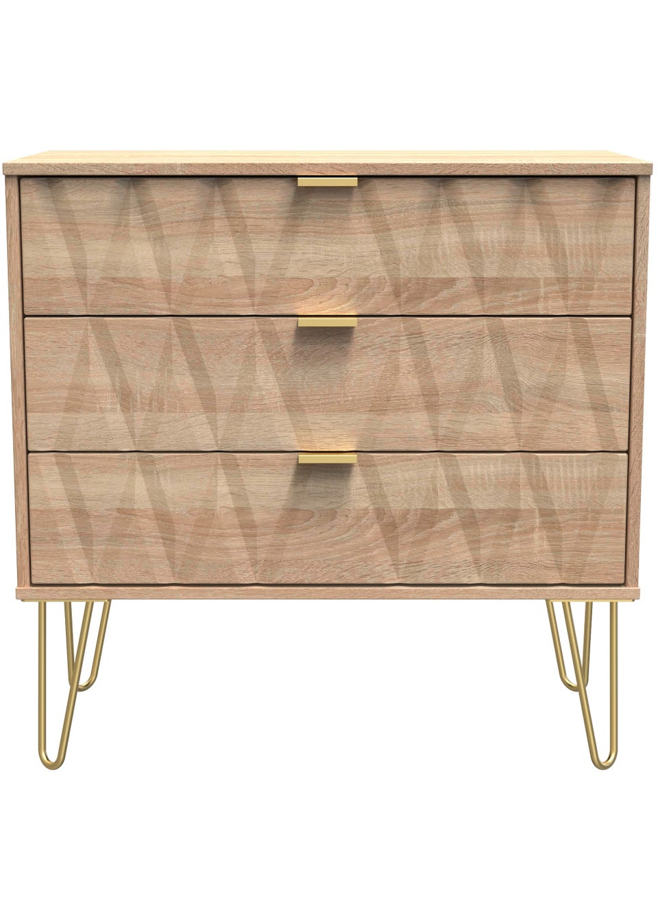 Swift Prism 3 Drawer Chest (69.5cm x 41.5cm x 76.5cm)
