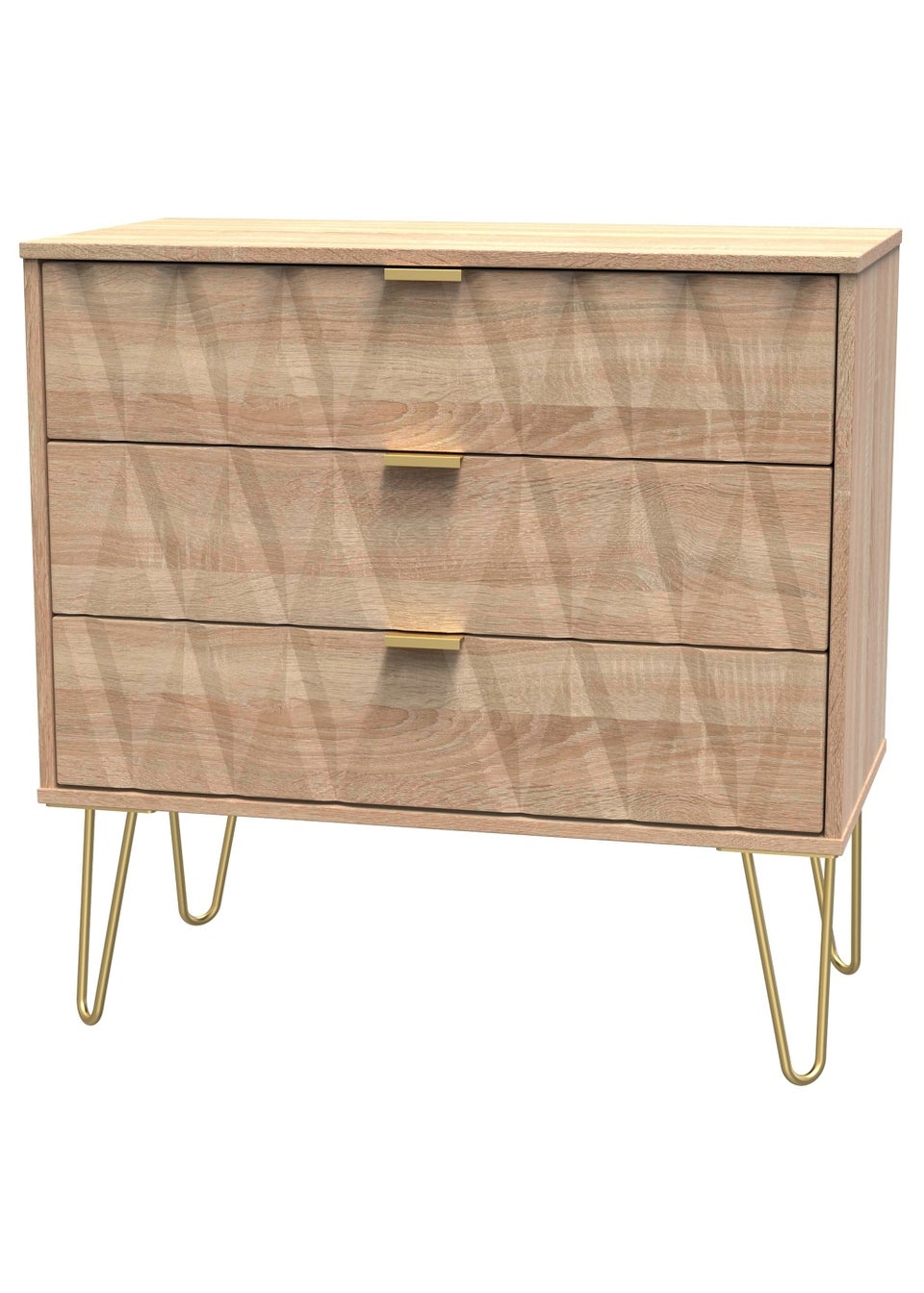 Swift Prism 3 Drawer Chest (69.5cm x 41.5cm x 76.5cm)