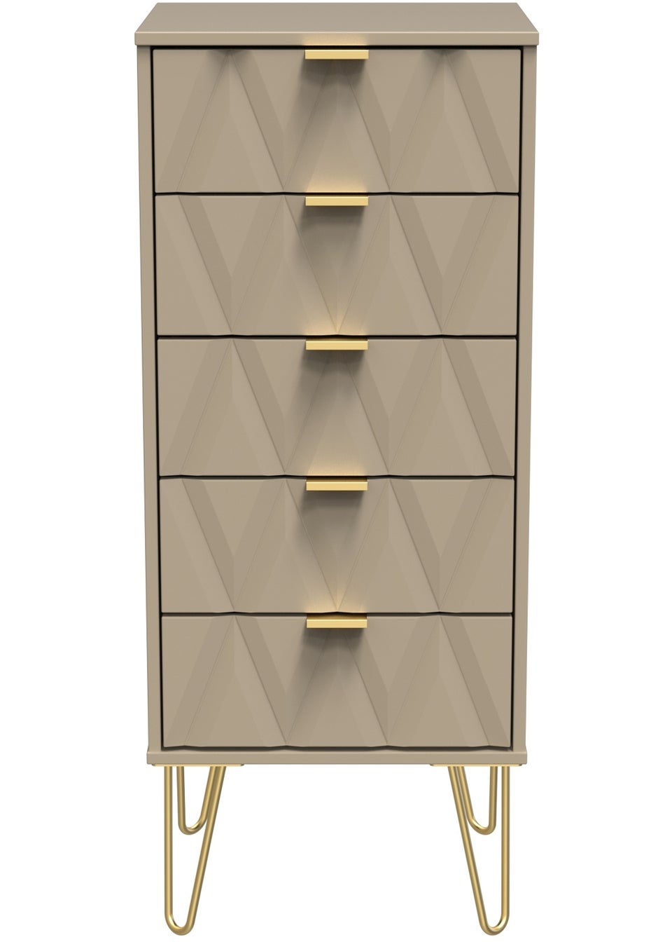Swift Prism 5 Drawer Bedside Cabinet (107.5cm x 39.5cm x 41.5cm)