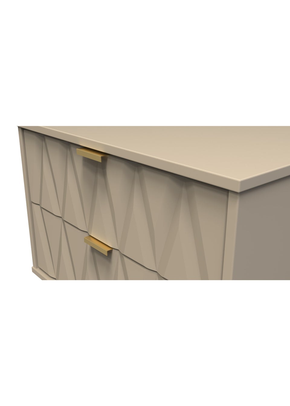 Swift Prism 2 Drawer Midi Bedside Cabinet (52.5cm x 39.5cm x 57cm)