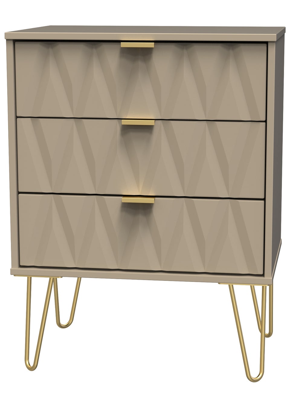 Swift Prism 3 Drawer Midi Chest (74cm x 39.5cm x 57.5cm)