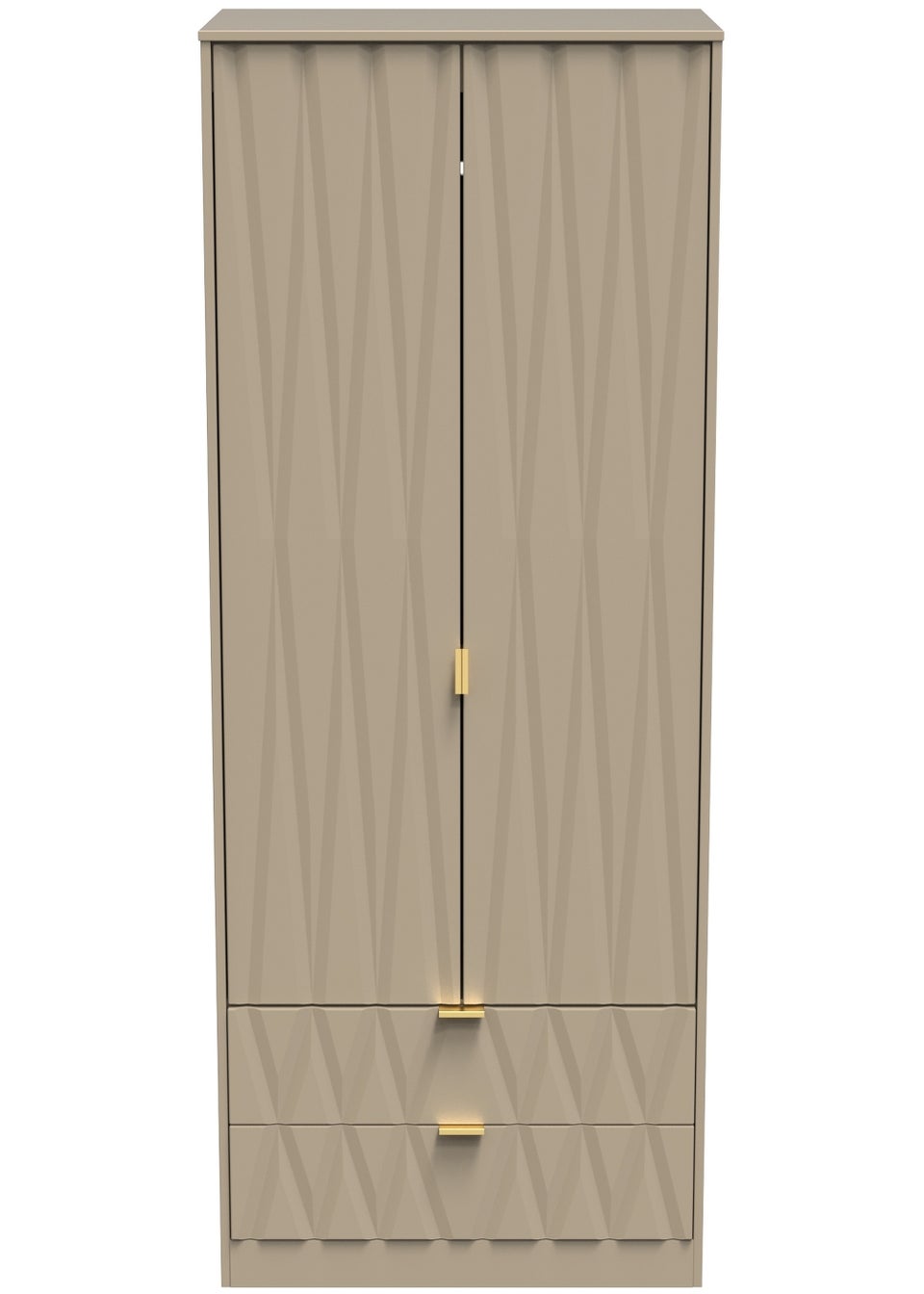 Swift Prism 2 Door 2 Drawer Wardrobe (197cm x 77cm x 53cm)