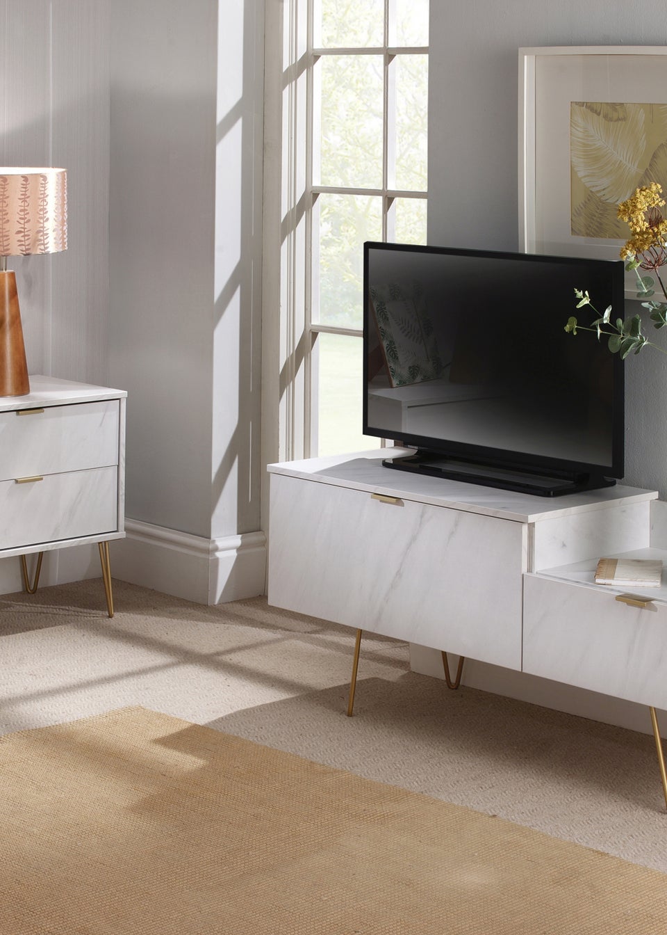Swift Milano White Sideboard Unit (64.5cm x 39.5cm x 144cm)