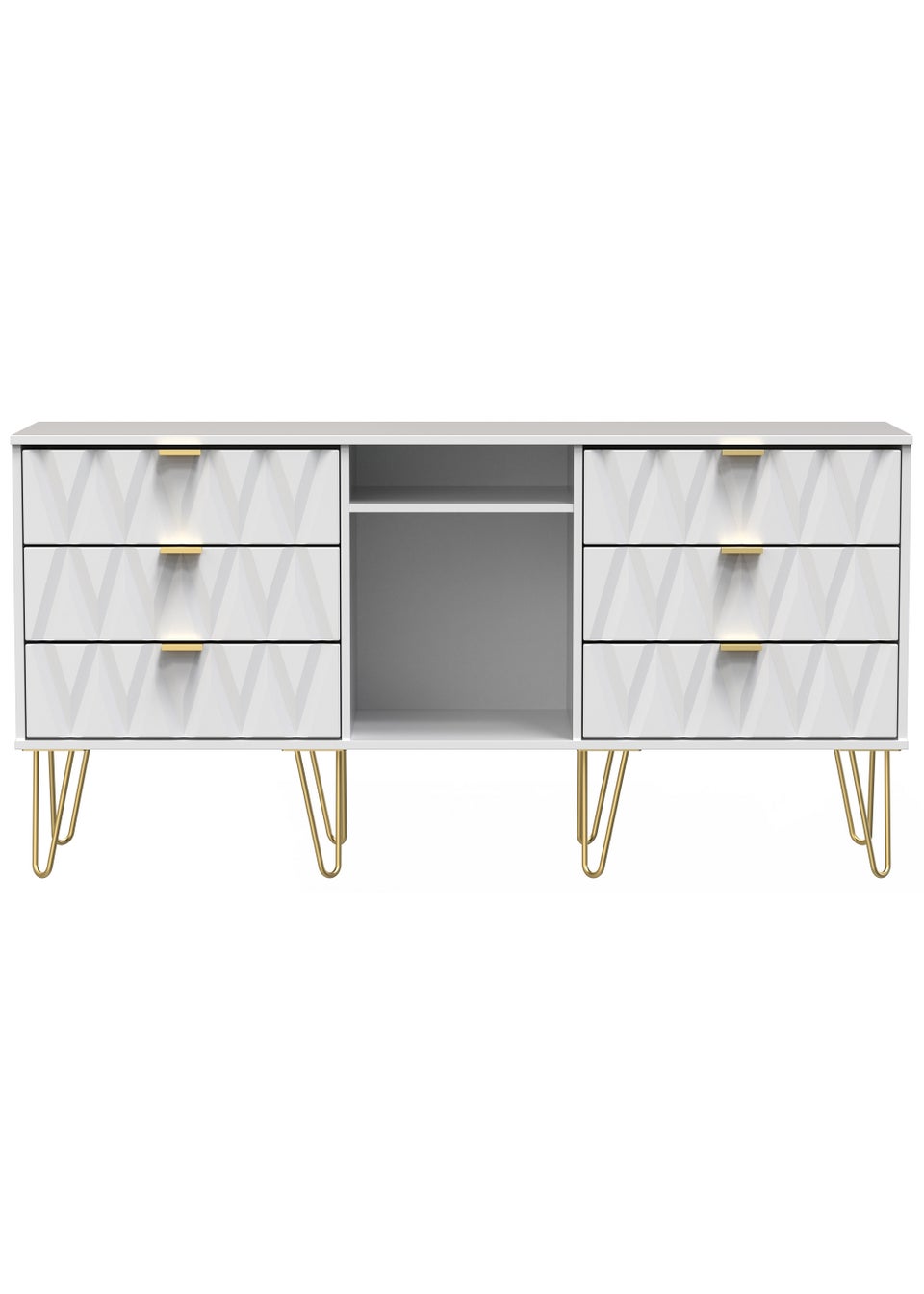 Swift Prism 6 Drawer TV Unit (74cm x 152cm x 39.5cm)