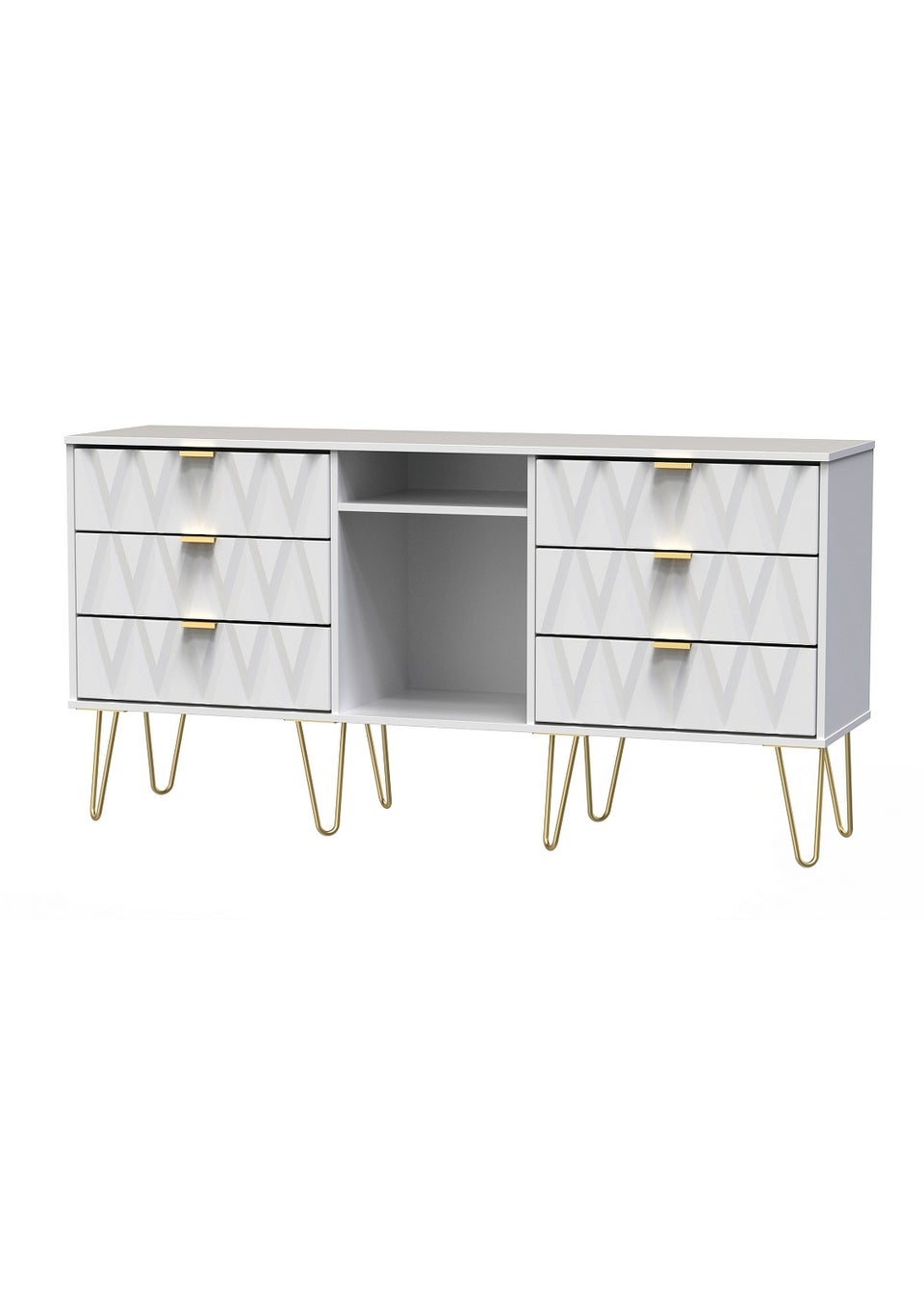 Swift Prism 6 Drawer TV Unit (74cm x 39.5cm x 152cm)
