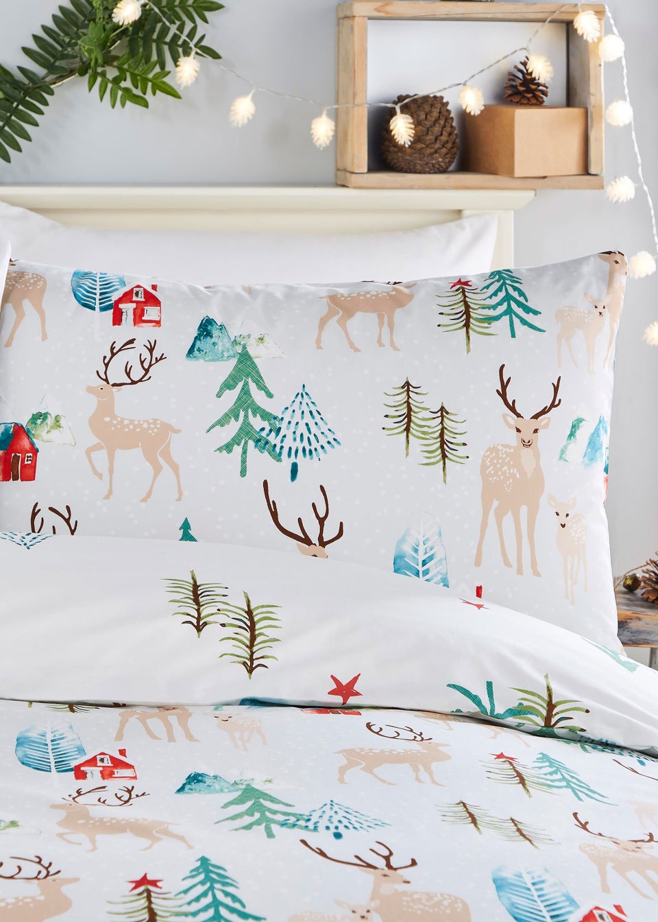 Fusion Christmas Winter Stag Duvet Cover Matalan