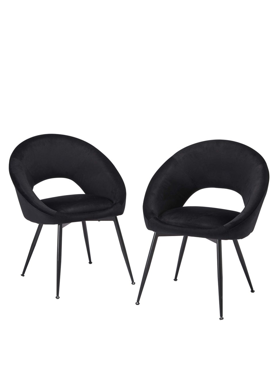 LPD Furniture Set of 2 Lulu Dining Chair Black (800x635x655mm)