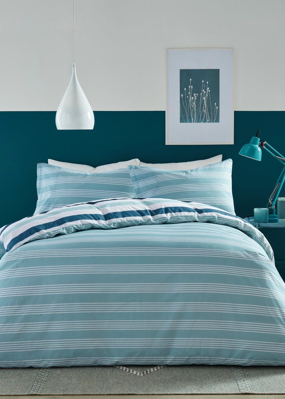 Fusion Carlson Stripe Blue Duvet Cover Set