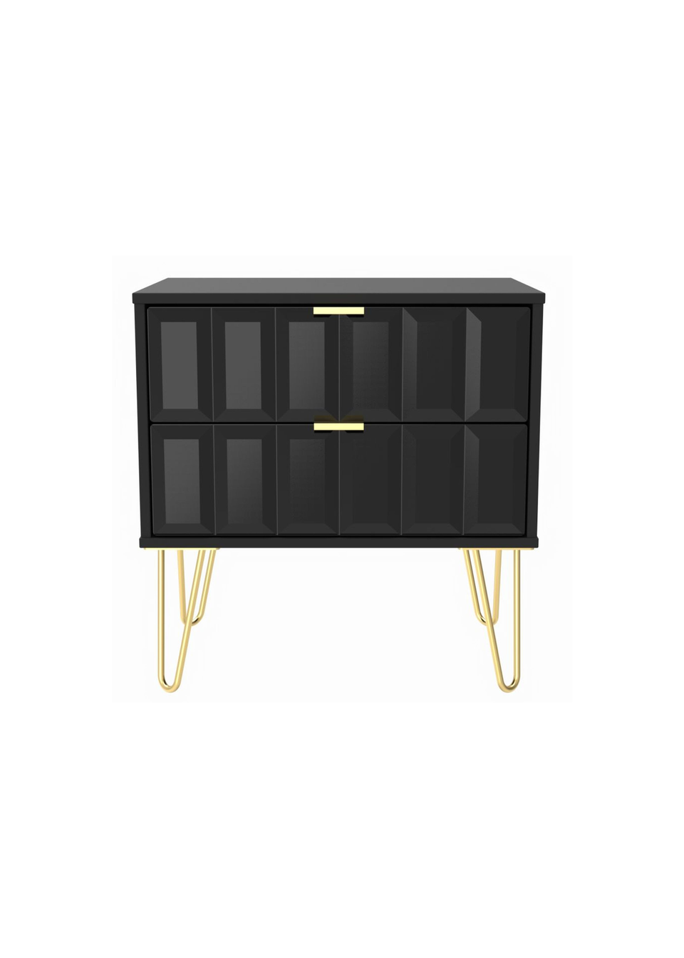 Swift Cube 2 Drawer Midi Bedside Cabinet (52.5cm x 57cm x 39.5cm)