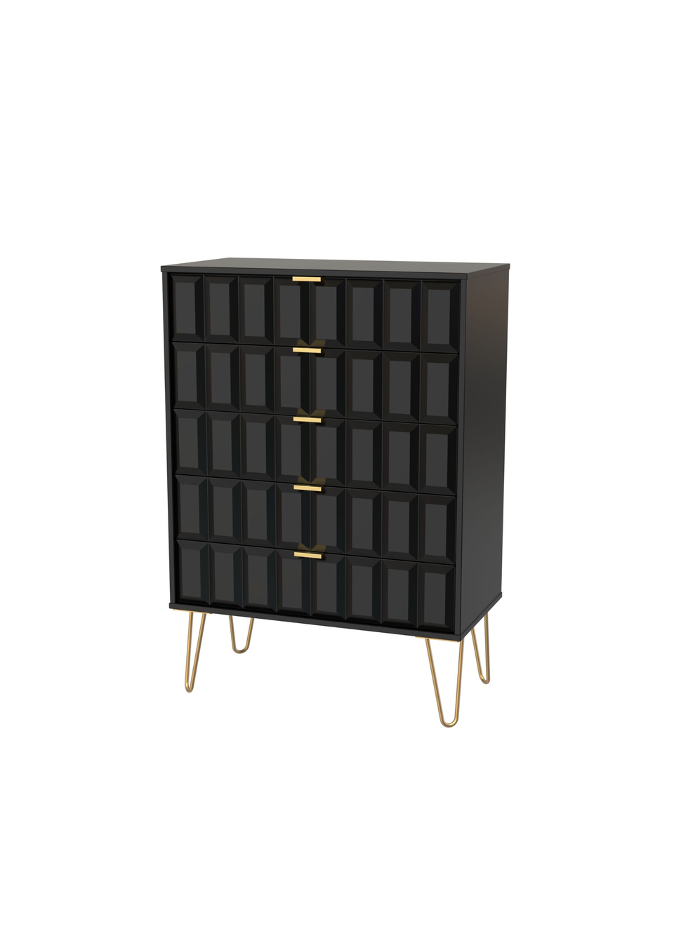 Swift Cube 5 Drawer Chest of Drawers (107.5cm x 41.5cm x 76.5cm)