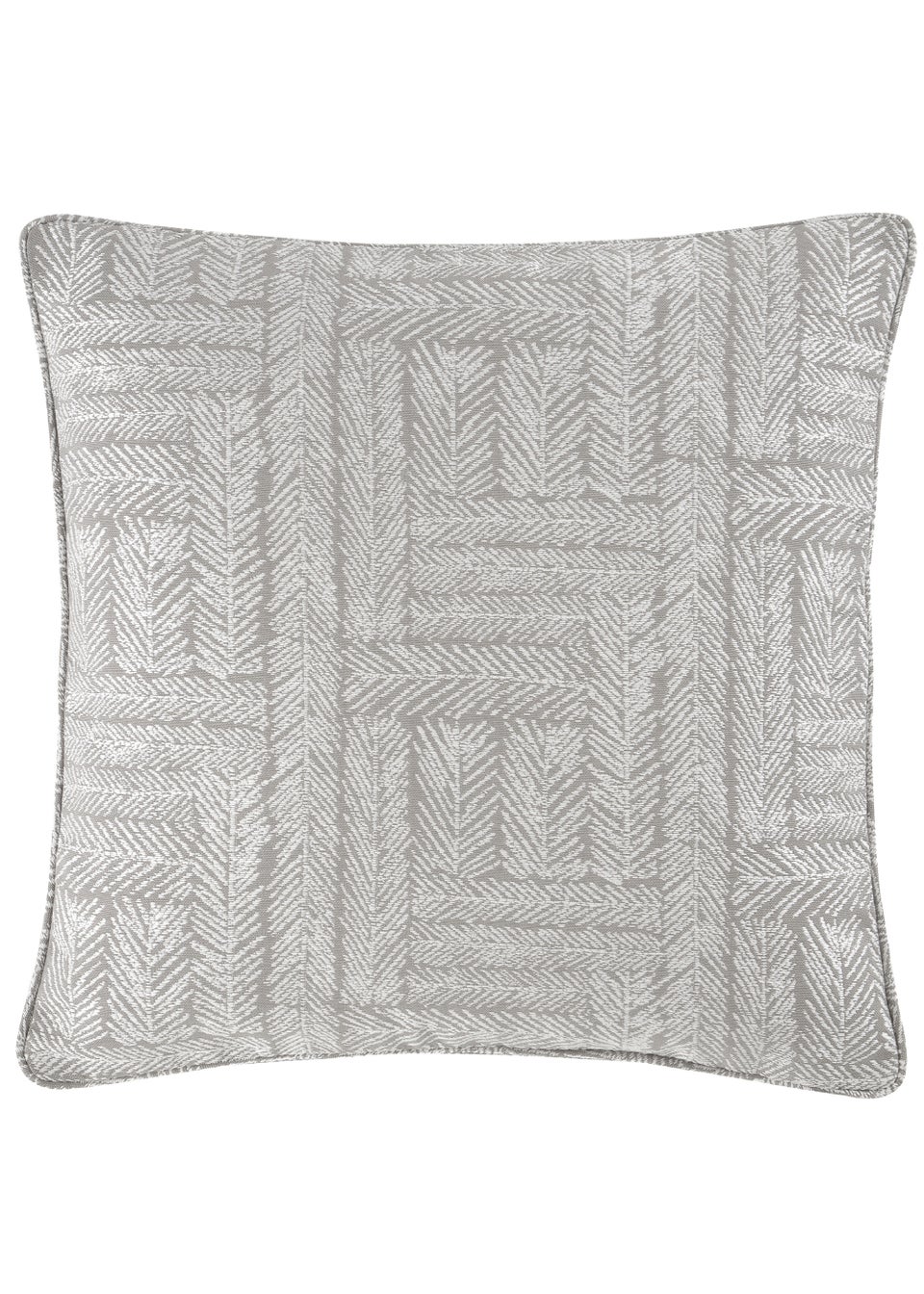 Curtina Lowe Jacquard Grey Filled Cushion (43cm x 43cm)