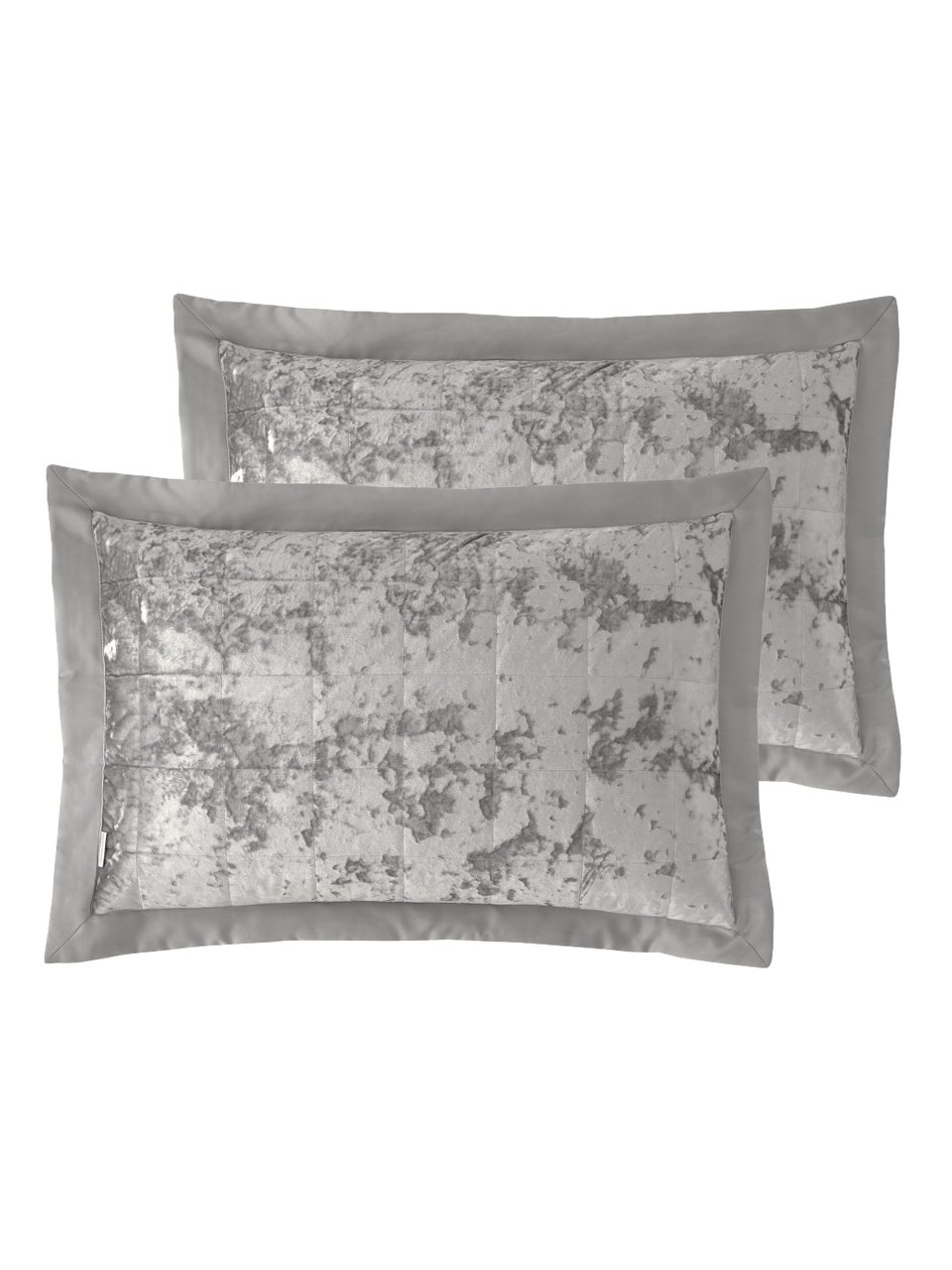 Catherine Lansfield Crushed Velvet Quilted Pillowcase Pair