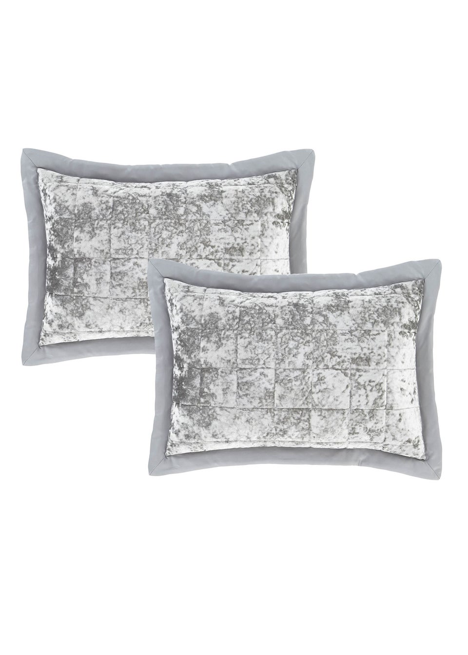 Catherine Lansfield Crushed Velvet Quilted Pillowcase Pair