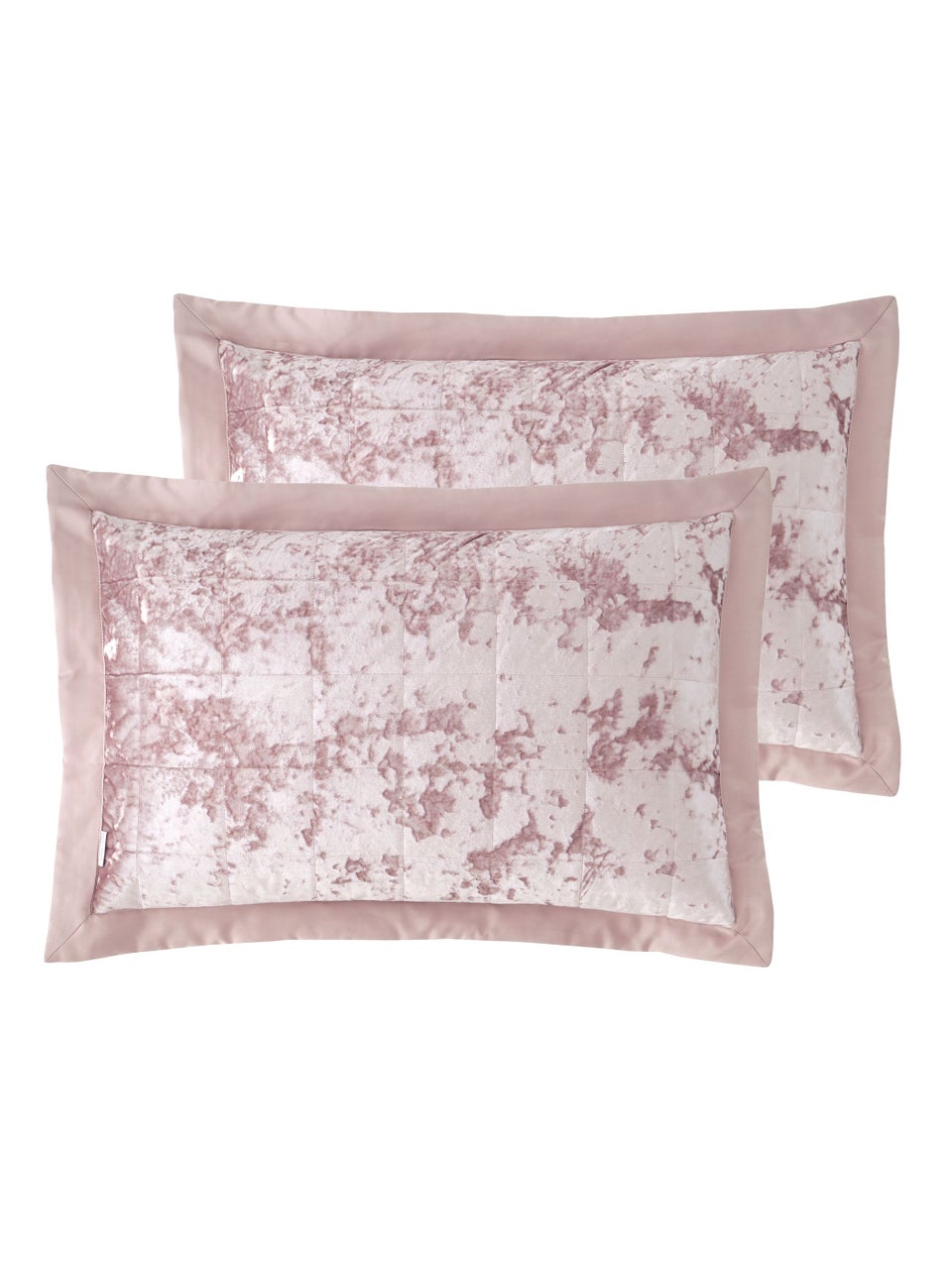 Catherine Lansfield Crushed Velvet Quilted Pillowcase Pair