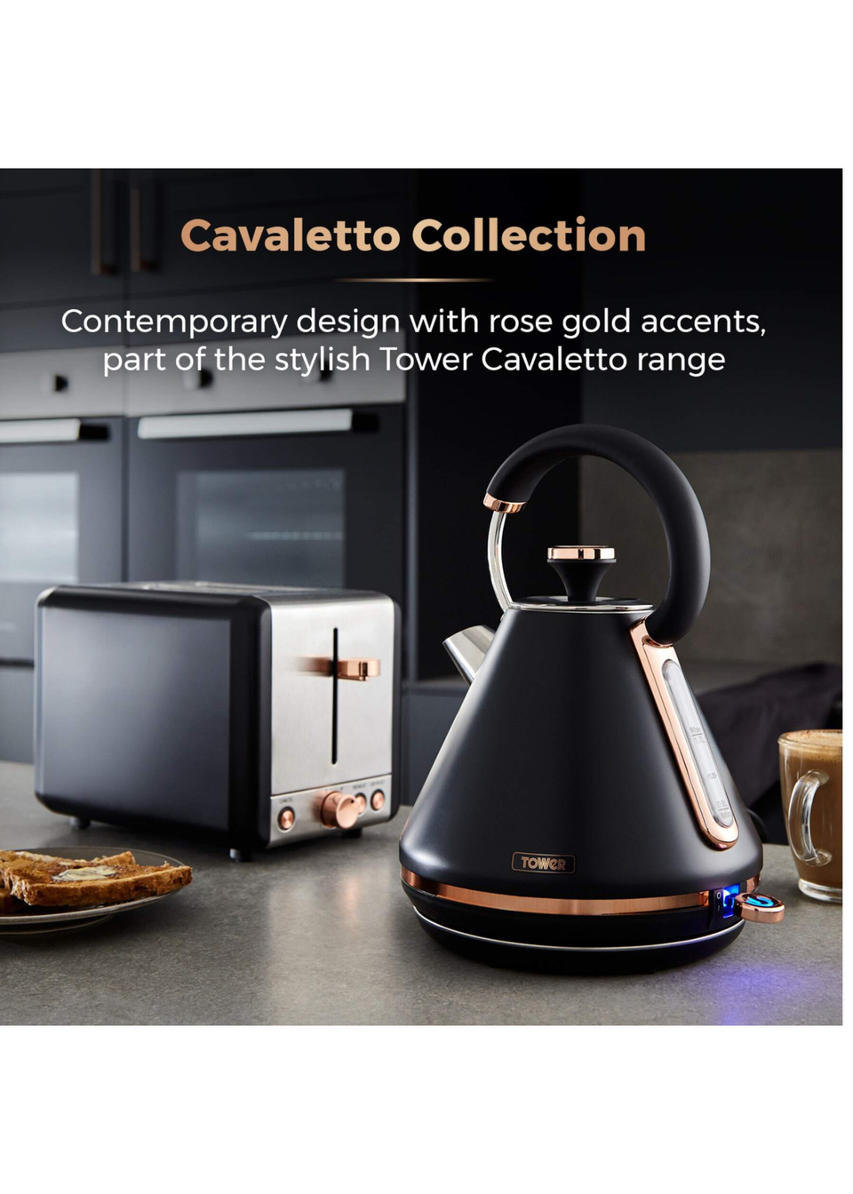Tower Cavaletto 3KW Kettle Black (1.7L)
