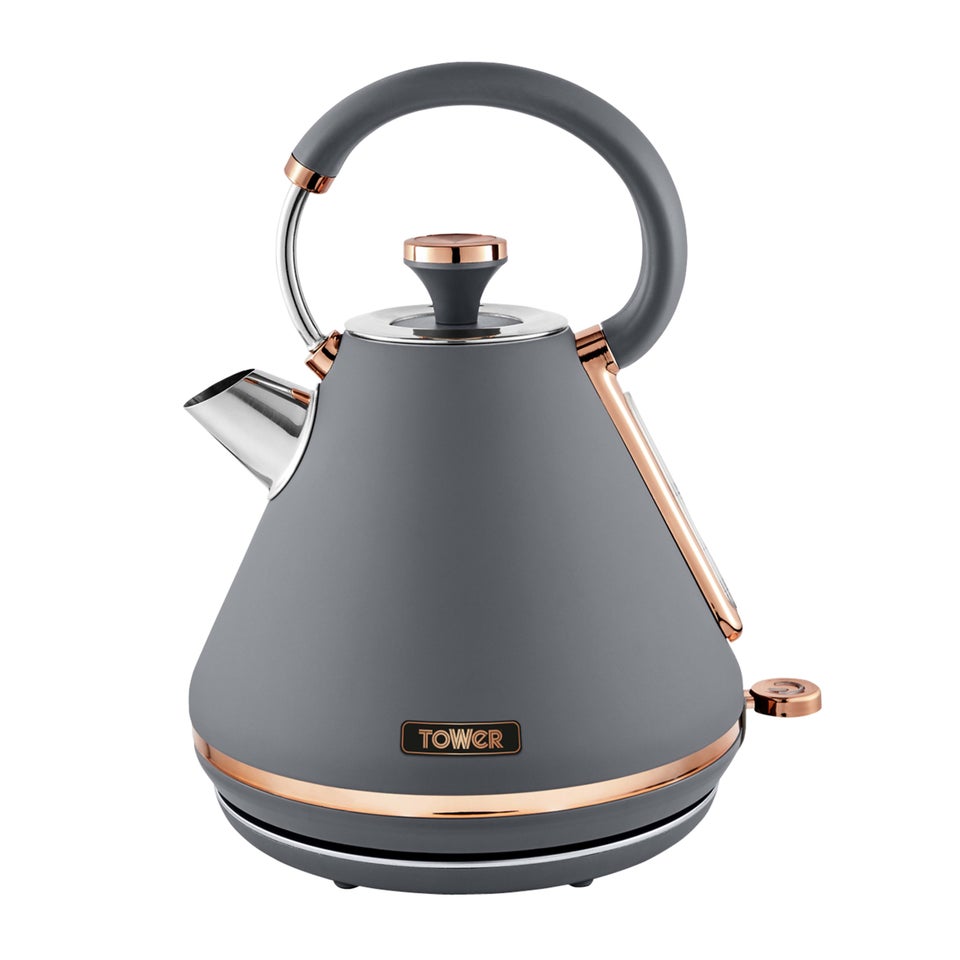 Tower Cavaletto 3KW 1.7 Litre Pyramid Kettle Grey & Rose Gold