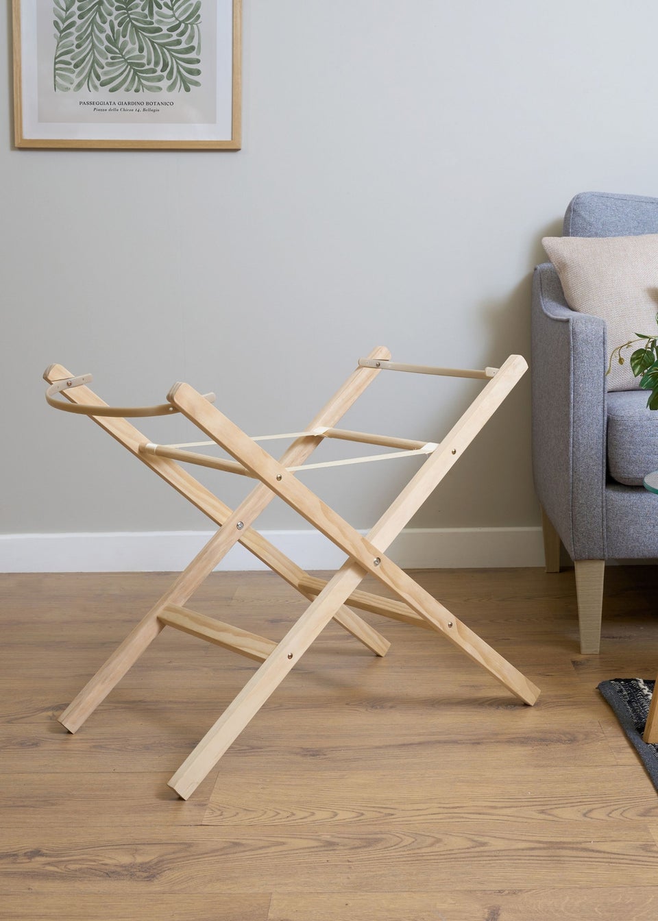 Clair de Lune Self Assembly Wooden Folding Moses Basket Stand