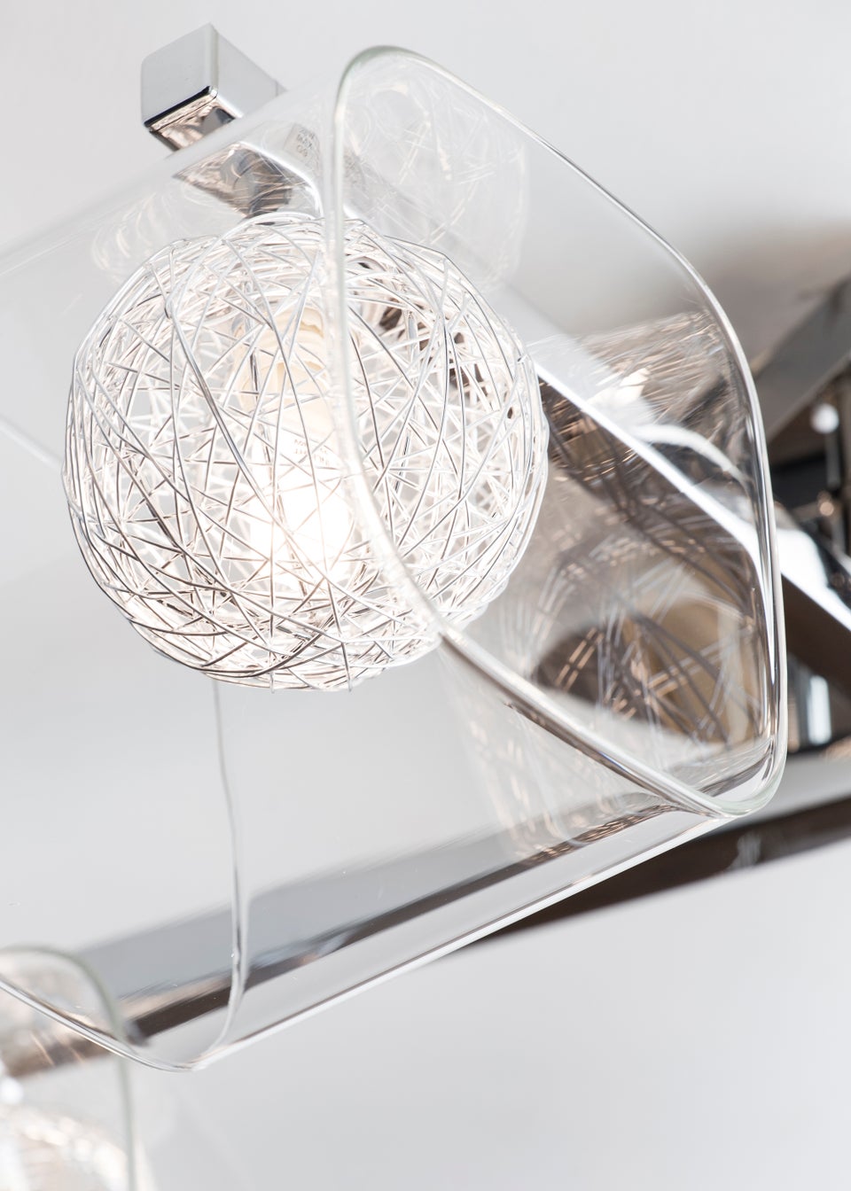 Inlight Veneto 5 Light Wire Globe Semi Flush Ceiling Light (24.5cm x 55cm x 55cm)