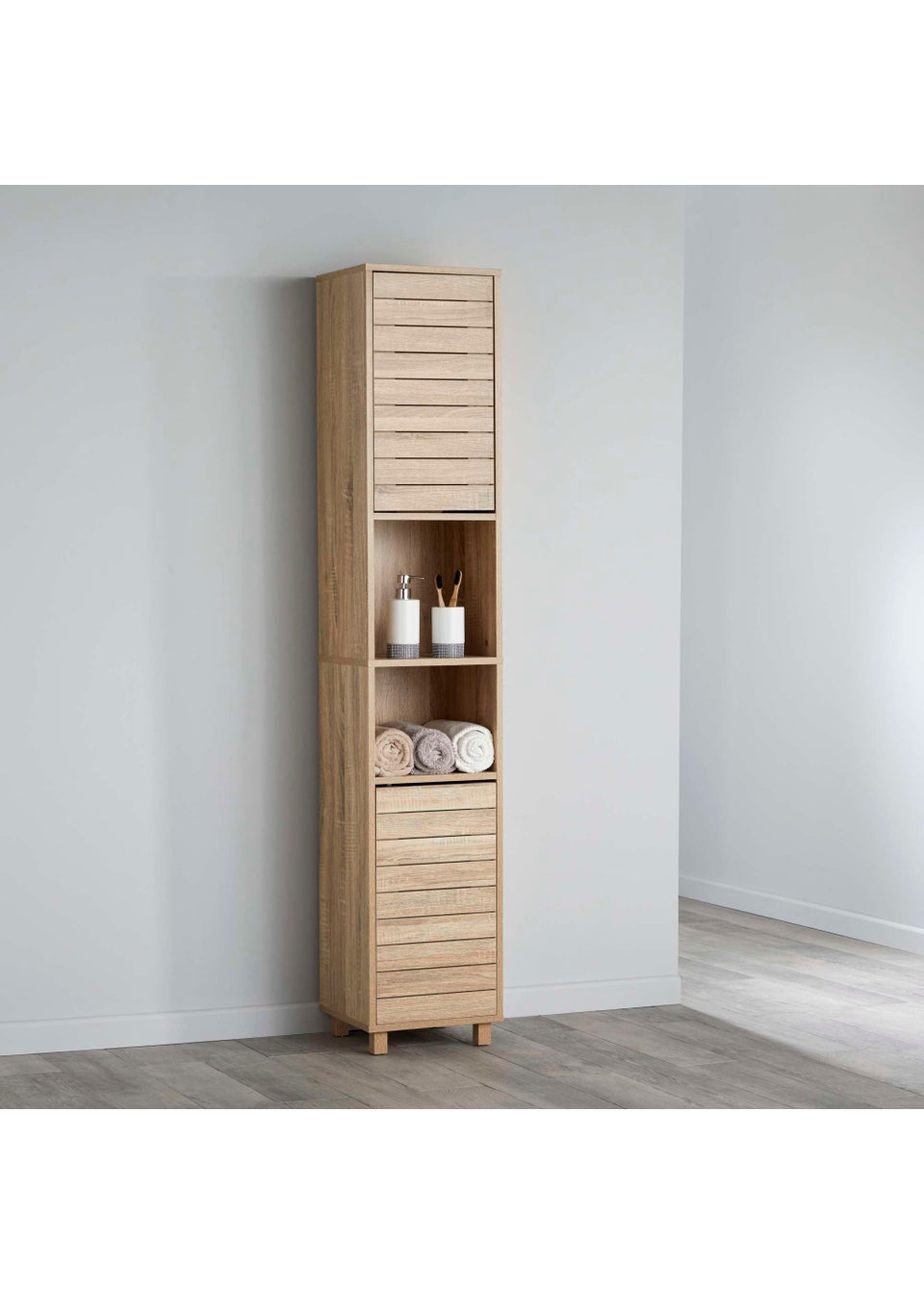 Lloyd Pascal Castleton Oak Effect Tallboy Natural (170.5cm x 31.5cm x 30cm)