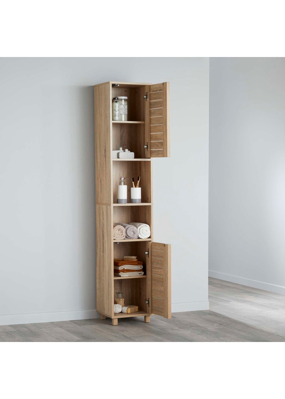 Lloyd Pascal Castleton Oak Effect Tallboy Natural (170.5cm x 31.5cm x 30cm)