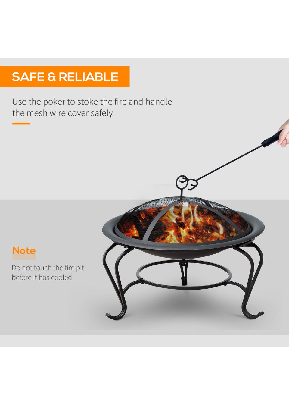 Outsunny Outdoor Metal Round Fire Pit (56cm)