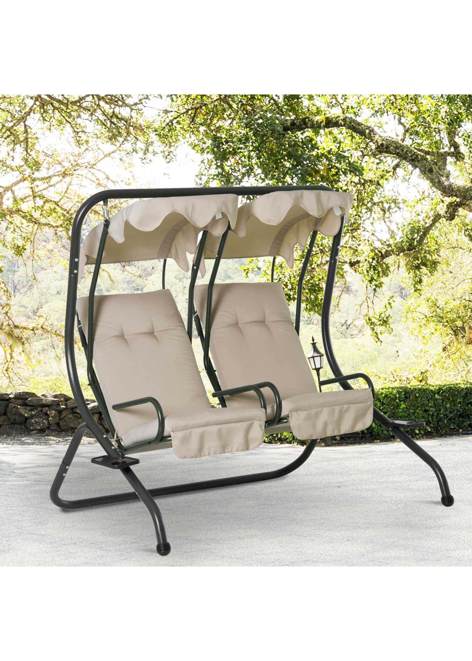 Outsunny 2 Seater Garden Swing Chair (170cm x 136cm x 170cm)