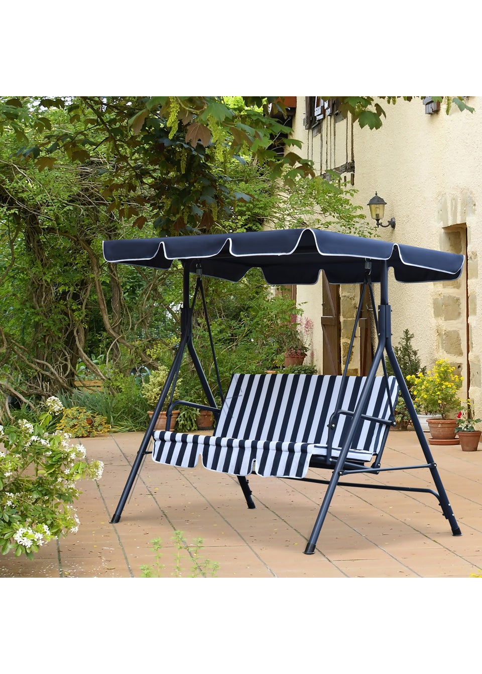 Outsunny Outdoor 3 Seat Canopy Swing Chair (172cm x 110cm x 153cm)
