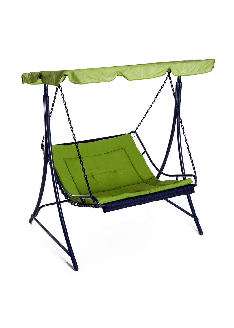 Outsunny 2 Seater Garden Swing Seat Bed, Sun Lounger with Adjustable Canopy Green