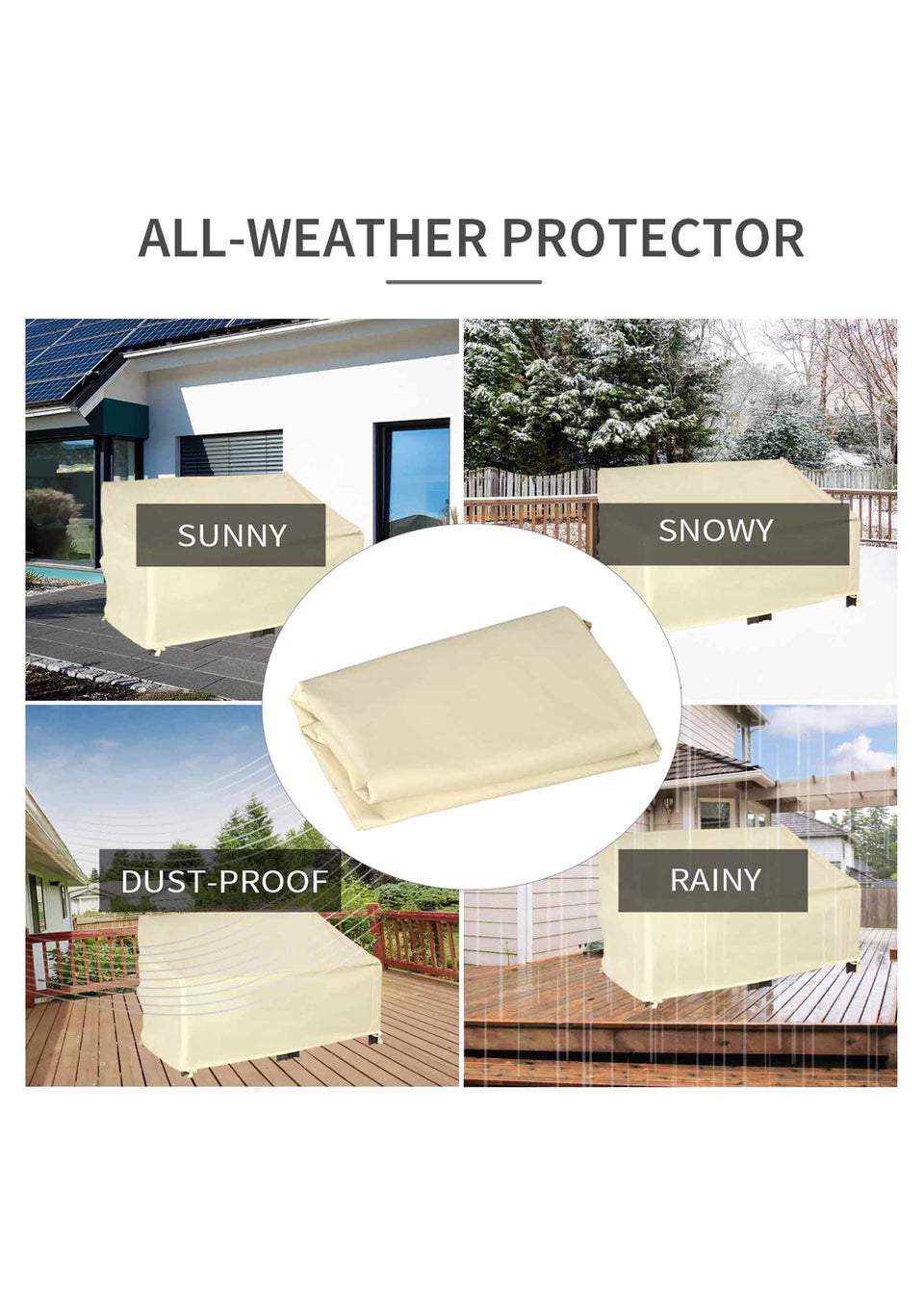 Outsunny Waterproof 2 Seater Outdoor Garden Furniture Cover (140cm x 84cm x 56/94cm)