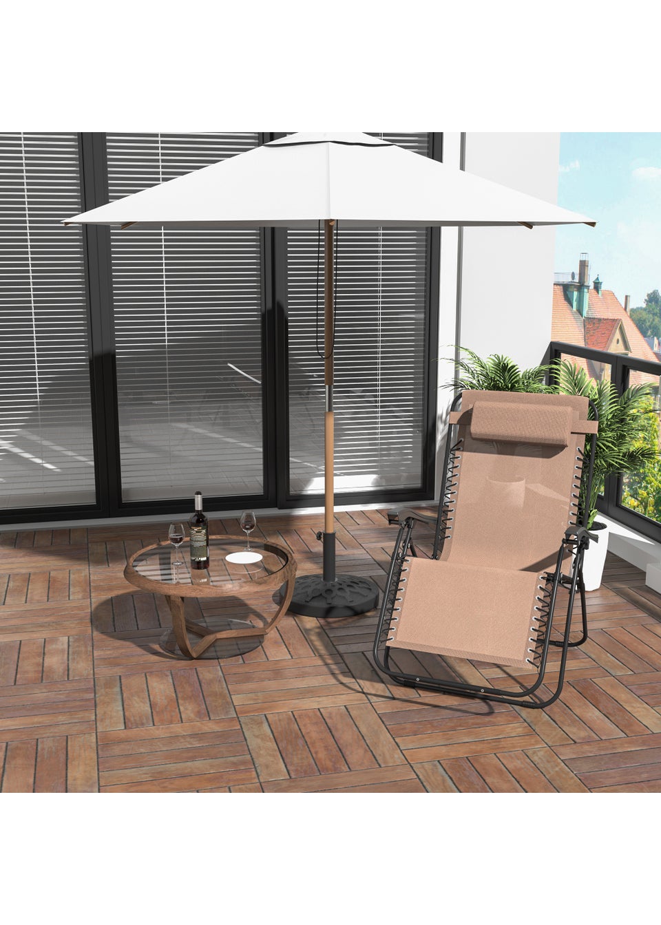 Outsunny Zero Gravity Outdoor Chair (90cm x 65cm x 110cm)