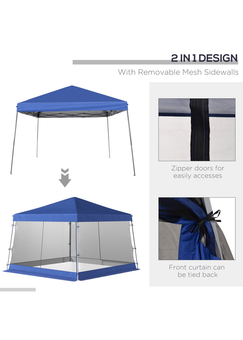 Outsunny Pop Up Gazebo with Mosquito Net (2.6m x 3.6m)