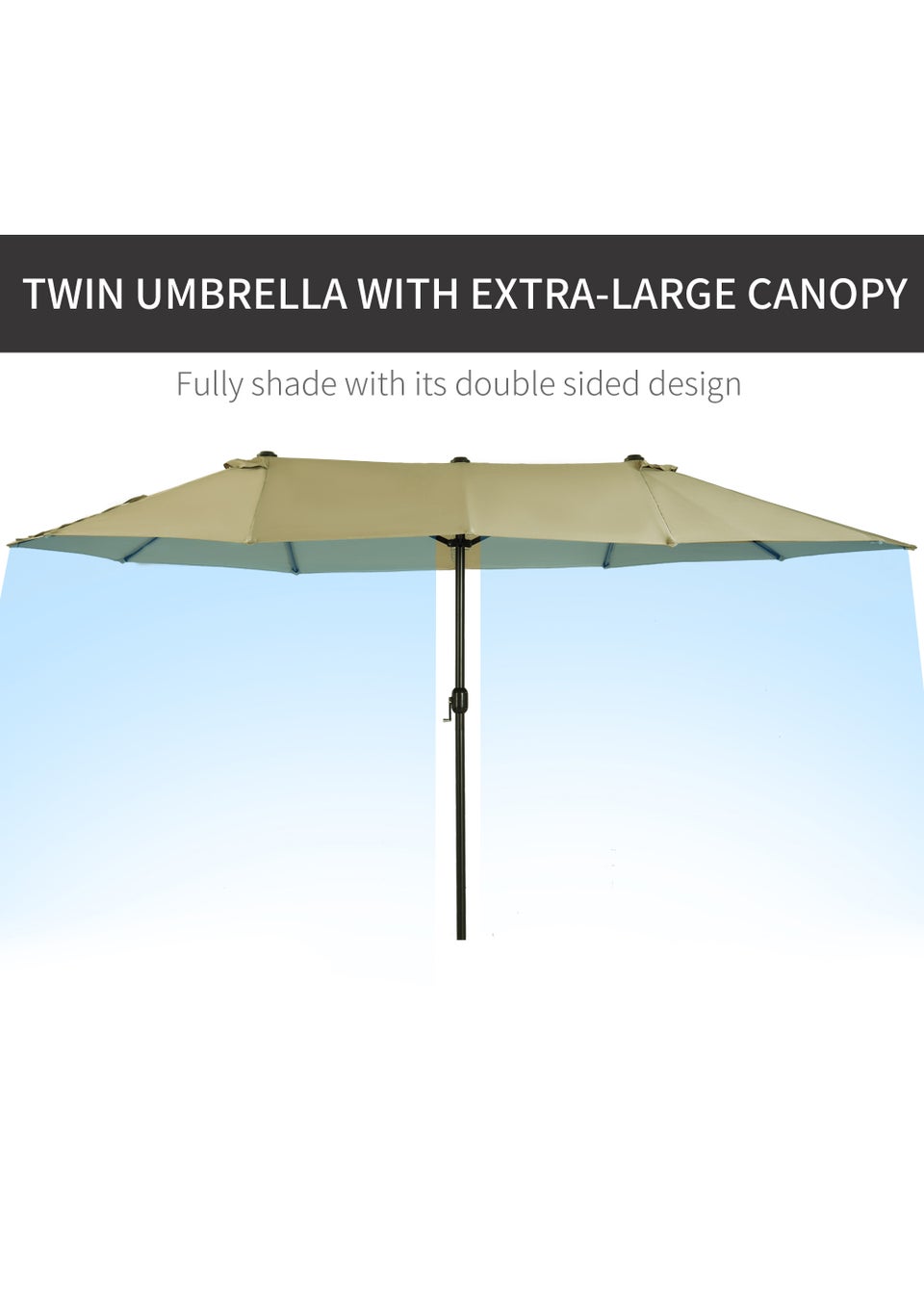 Outsunny Double Canopy Sun Umbrella (4.6m)