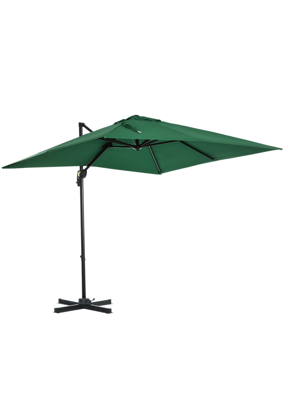 Outsunny Offset Square Rotating Garden Umbrella (245cm x 245cm x 248cm)