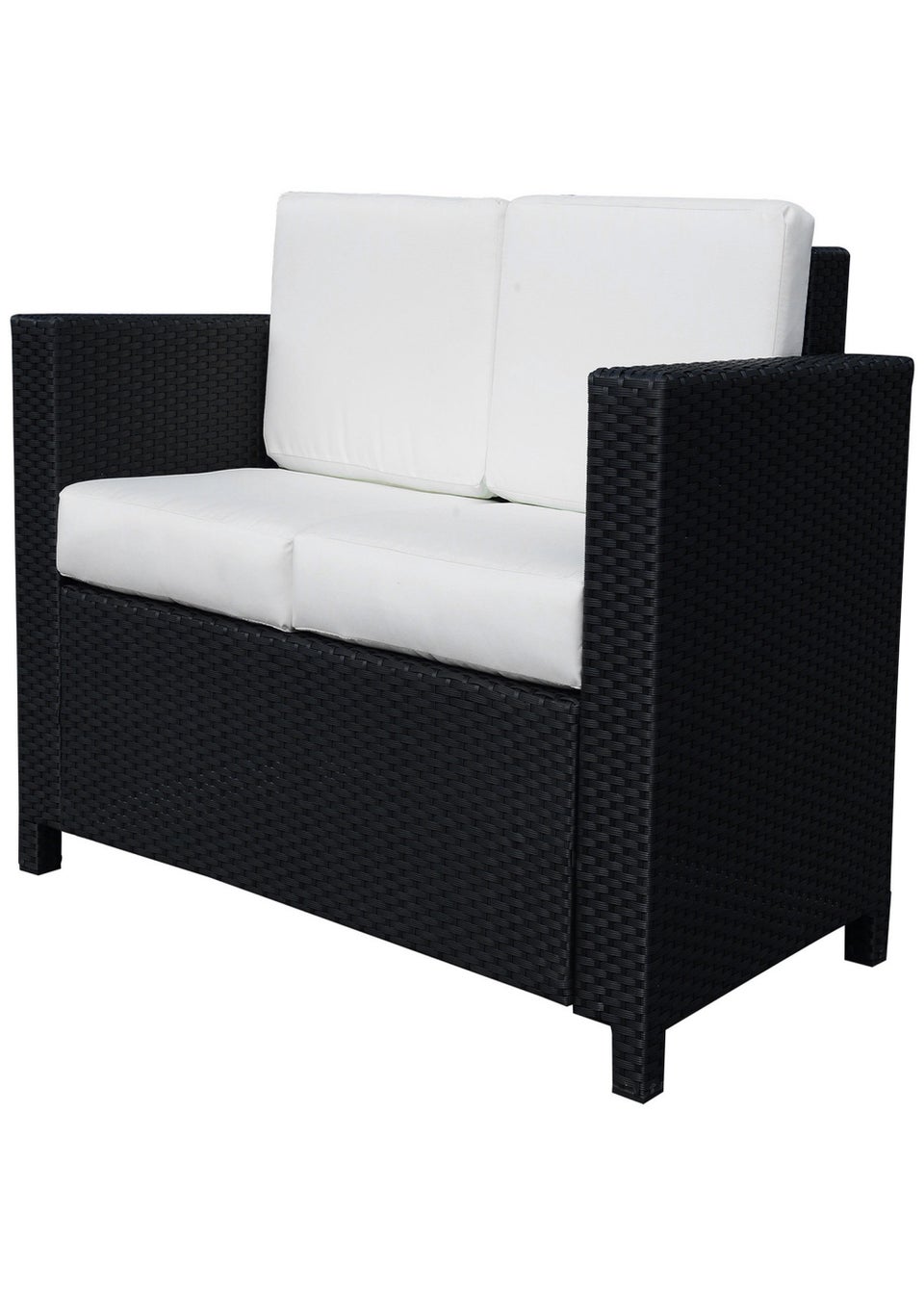 Outsunny Rattan Padded Loveseat Sofa (80cm x 70cm x 130cm)