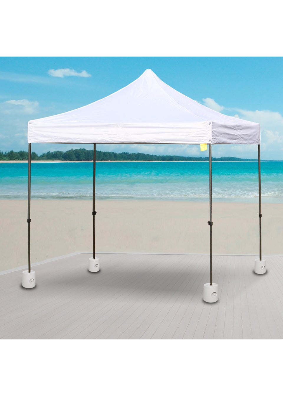 Outsunny 4pc Canopy Tent Weight Rapid Clip Gazebo Feet Fill with Water or Sand White