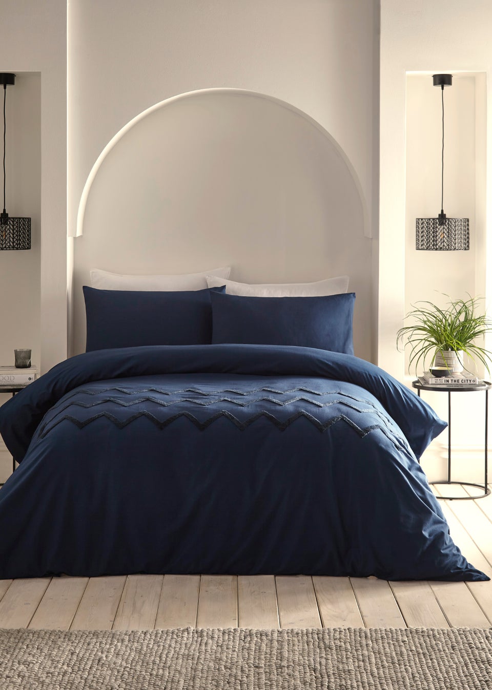 Appletree Boutique Chevron Tuft 100% Cotton Duvet Cover