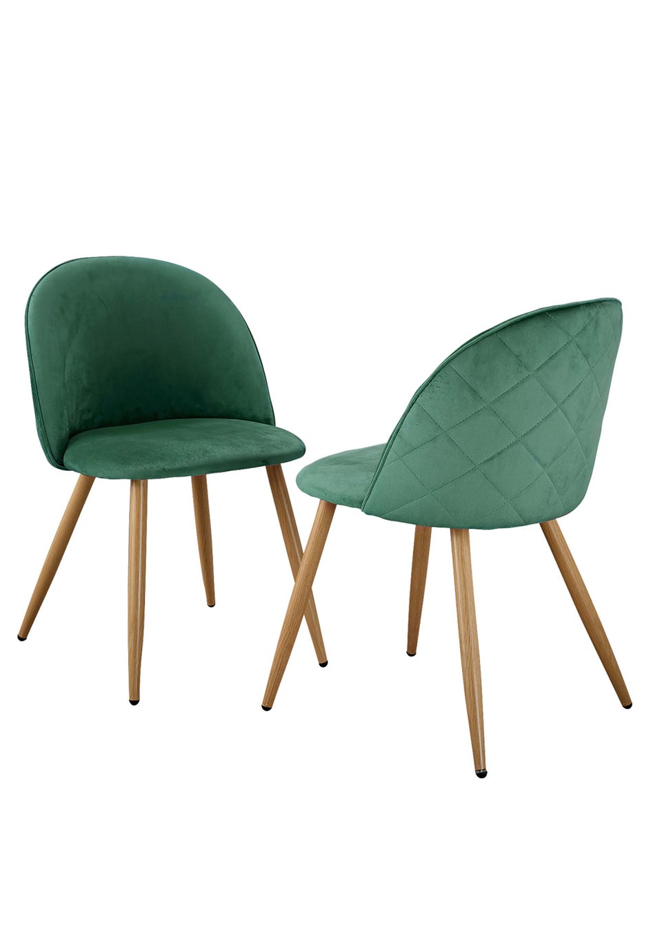 LPD Furniture Set of 2 Venice Dining Chairs Green (780x550x510mm)