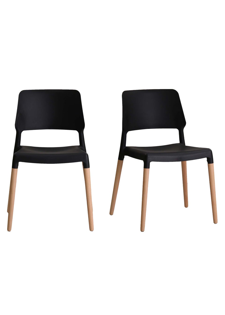 LPD Furniture Set of 2 Riva Chairs Black (810x540x550mm)