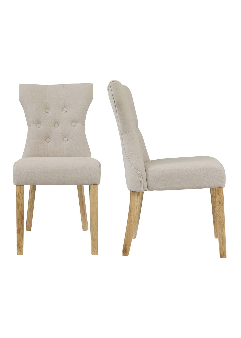 LPD Furniture Set of 2 Naples Dining Chairs Beige  (920x630x460mm)